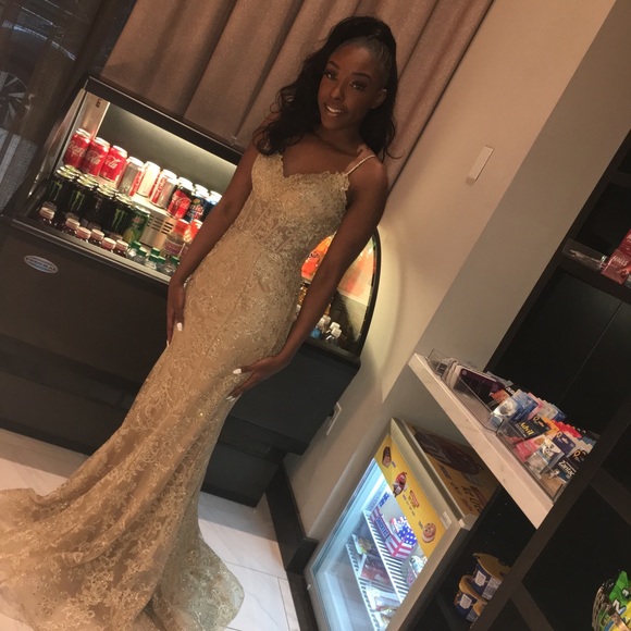 Gold prom dress